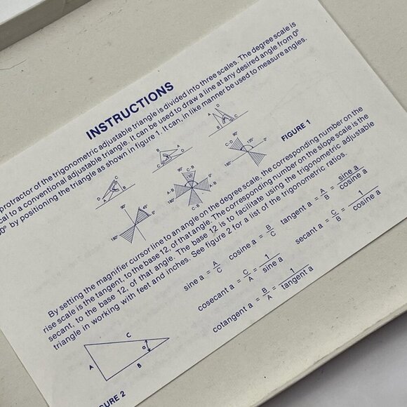 Vintage STAEDTLER Mars 964 51-10 Adjustable Triangle with Slope & Rise Drafting - Picture 6 of 10